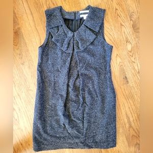 Banana Republic Ruffle Shift Dress wool blend, size 8